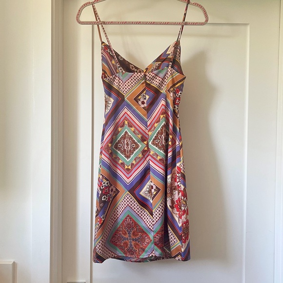 UO Printed Mallory Cowl Slip Mini Dress - Picture 7 of 9